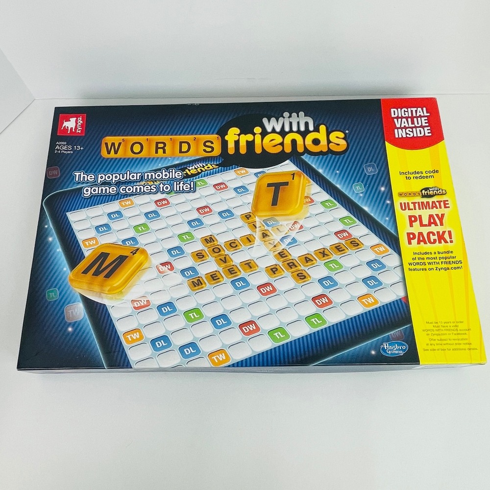 Hasbro Words With Friends Board Game Unisex A2059 Blue Yellow Excellent